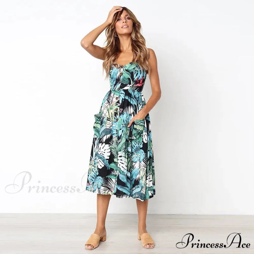 Suspend V-neck Sleeveless Floral Holiday Dress oldfloraldress-250126