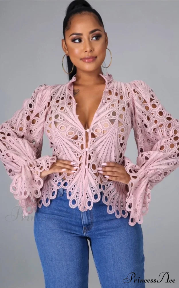 Suzanna Lace Top Pink / S