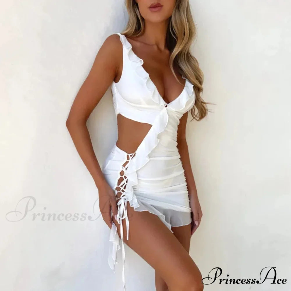 Svelte Bodycon Uneven Holiday Dress vacationdress-250223