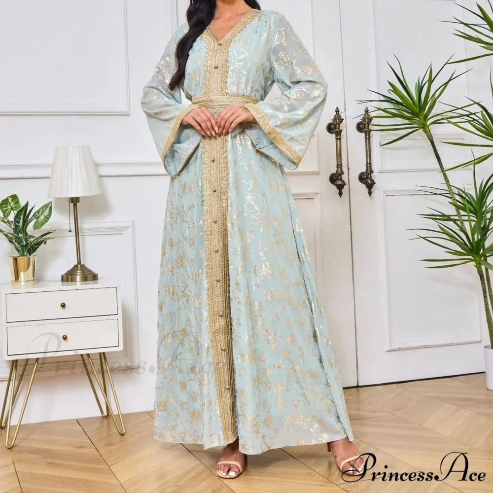 Sweet Black Ruched Chiffon Trumpet-Sleeve Long Princess Vintage Party Dress