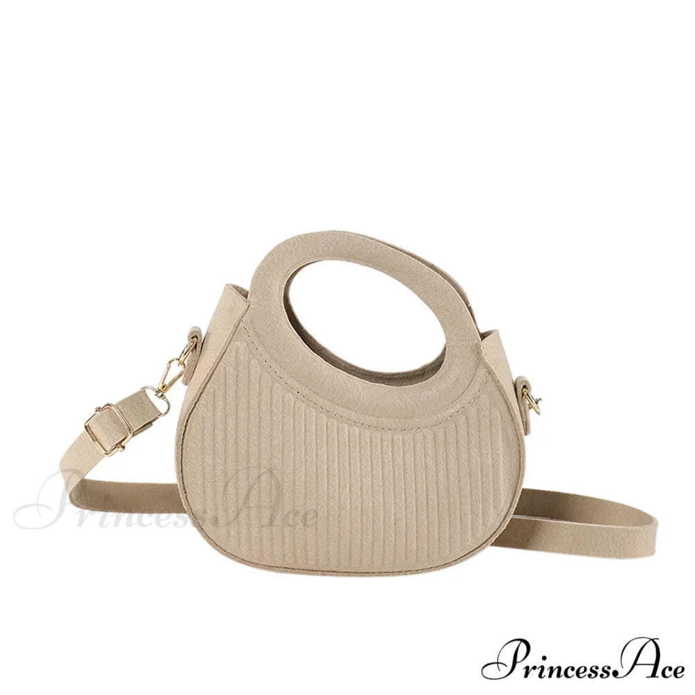 Sweet Color Top-Handle Crossbody Informal Women’s Purse Khaki handbag-250126