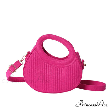 Sweet Color Top-Handle Crossbody Informal Women’s Purse Rose red handbag-250126