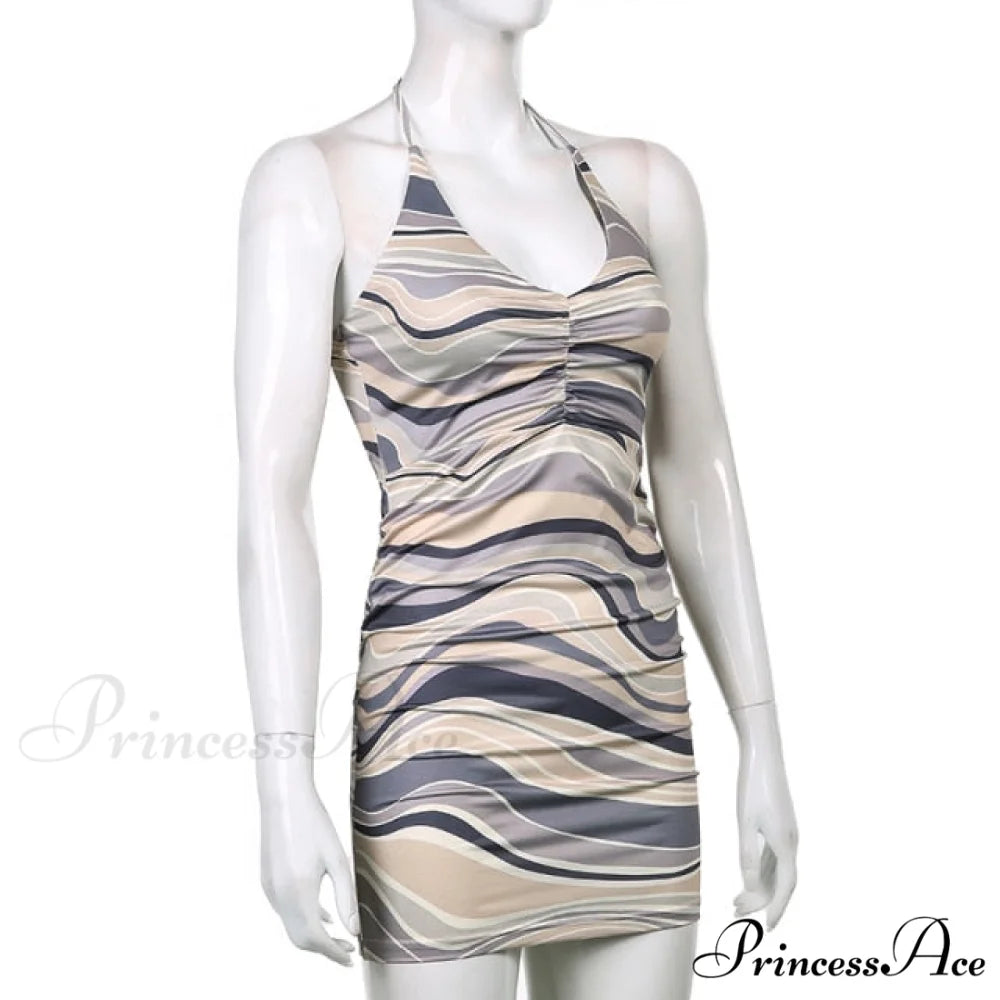 Sweetown Patchwork Lace Edge Cute Dress grey / S