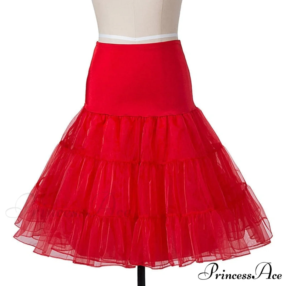Swing 50S Gown Black Vintage 60S Plus Pinup Winter Arm Women Christmas Party Long Size Print pettiskirt red / S