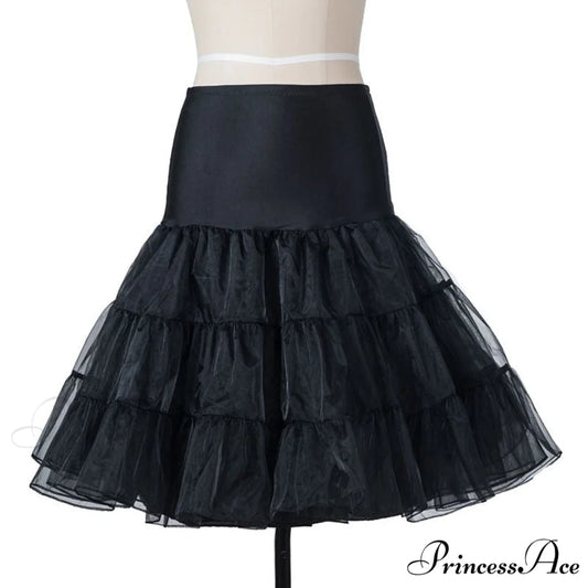 Swing 50S Gown Black Vintage 60S Plus Pinup Winter Arm Women Christmas Party Long Size Print pettiskirt black / S