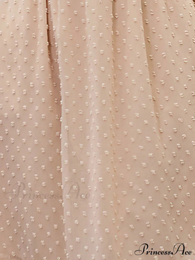 Swiss Dot Ruffle Hem A-line Dress