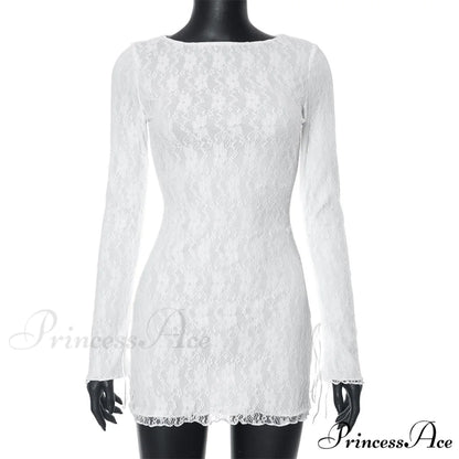 Sydney Formal Sequin Charming Scroll Mini Dress WHITE / S