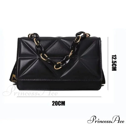Synthetic Leather Metallic Chain Crossbody Purse crossbody-250126