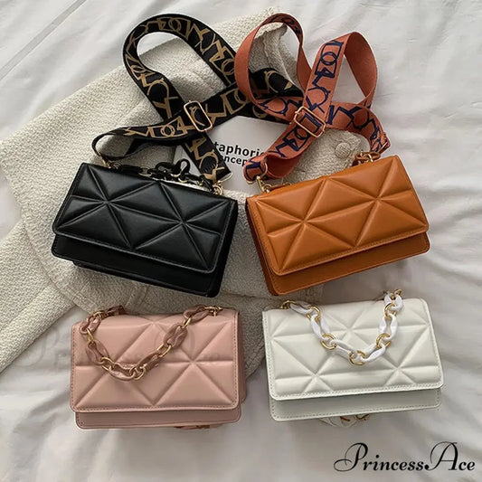 Synthetic Leather Metallic Chain Crossbody Purse crossbody-250126