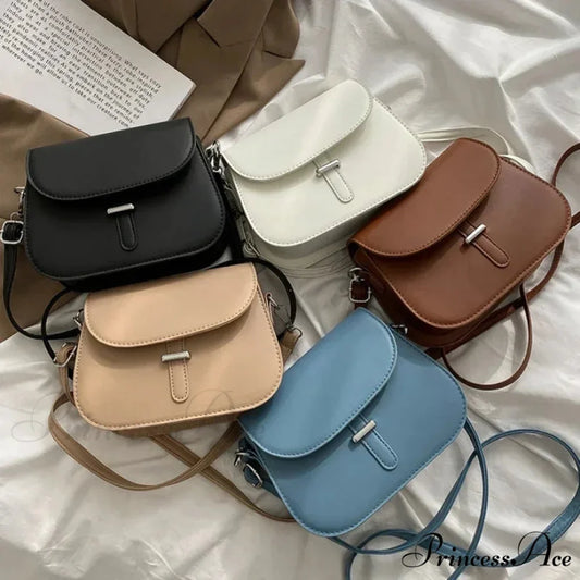 Synthetic Leather Saddle Crossbody Shoulder Bag shoulder-250126