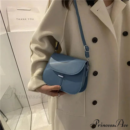 Synthetic Leather Saddle Crossbody Shoulder Bag shoulder-250126