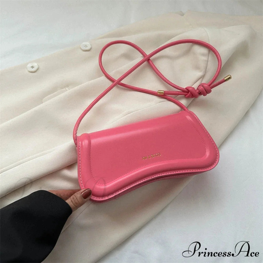 Synthetic Leather Underarm Shoulder Crossbody Bag Pink / (20cm shoulder-250126