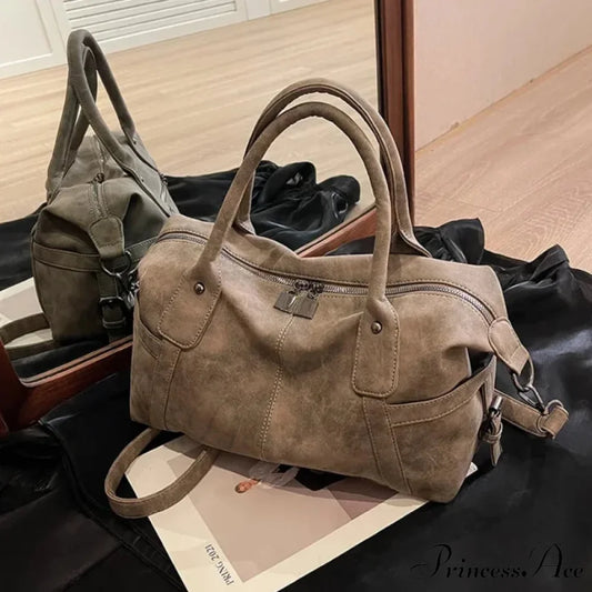 Synthetic Leather Vintage Crossbody Shoulder Bag shoulder-250126