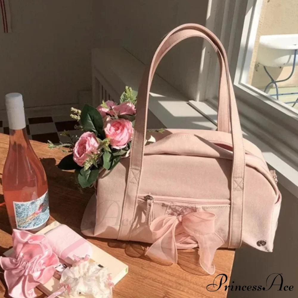 Synthetic Stitching Thread Crossbody Shoulder Bag Pink shoulder-250126