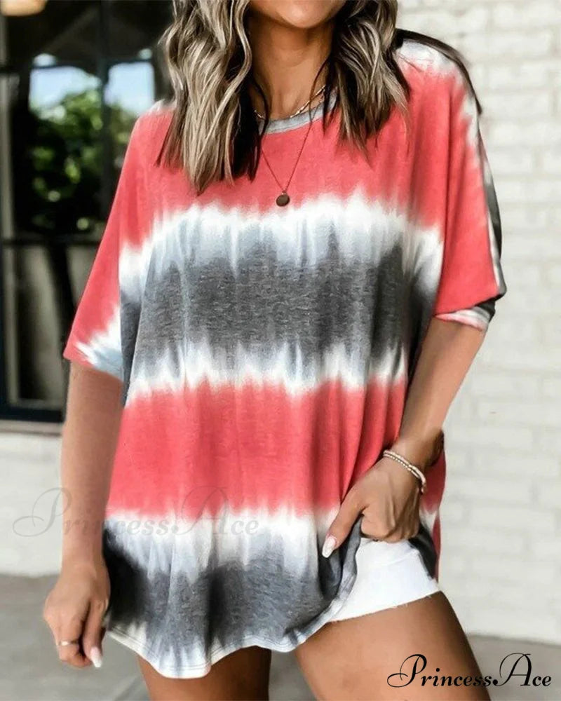 T-shirt Dye Tie Brief Sleeves Red / S