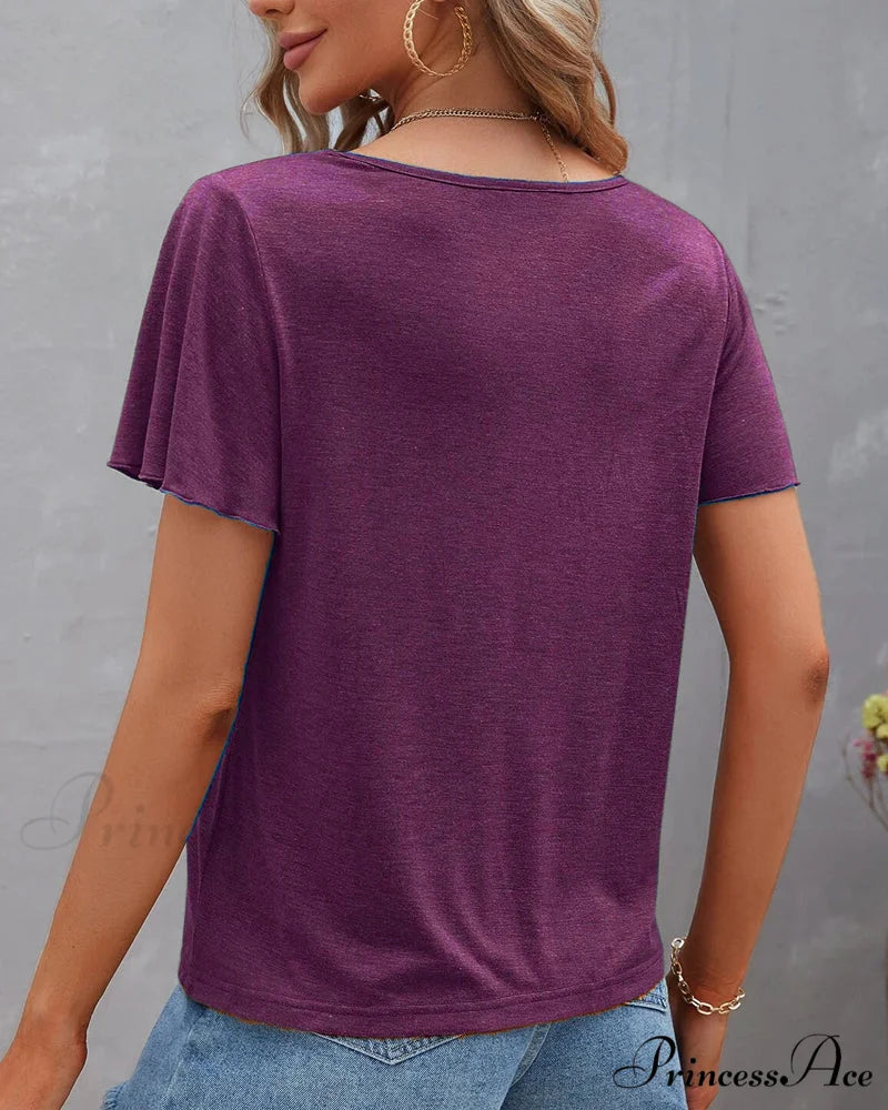 T-shirt in Solid Cut Out Color