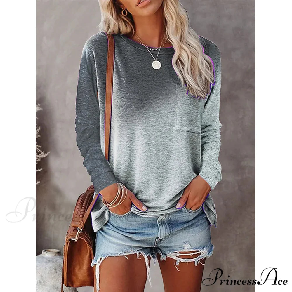 T-Shirt Women’s Drawing Top Gray / S