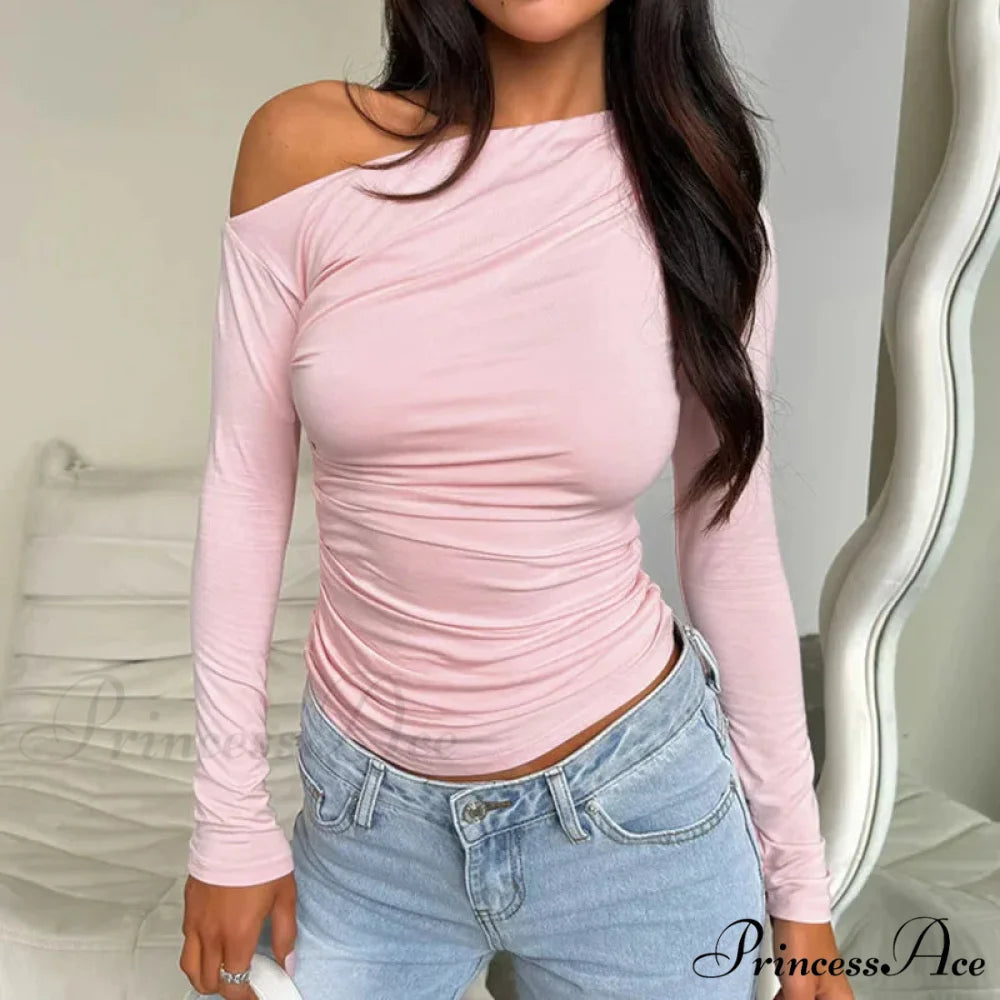 Tailored Style Informal Bateau Neck Off Shoulder Trim Crop Knit Top knittop-250126
