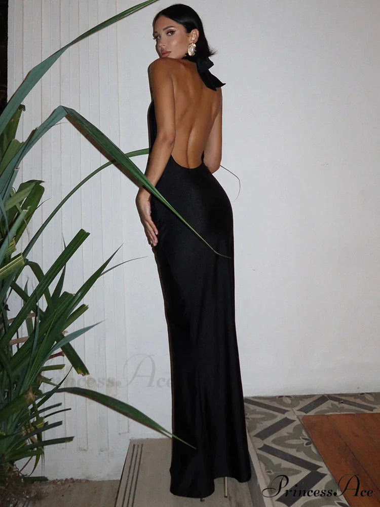 Tall Opening Halter Getaway Dress vacationdress-250223