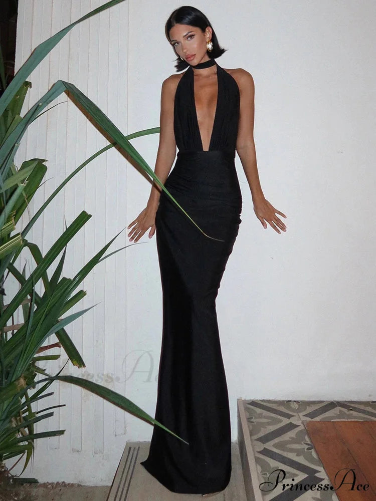 Tall Opening Halter Getaway Dress vacationdress-250223