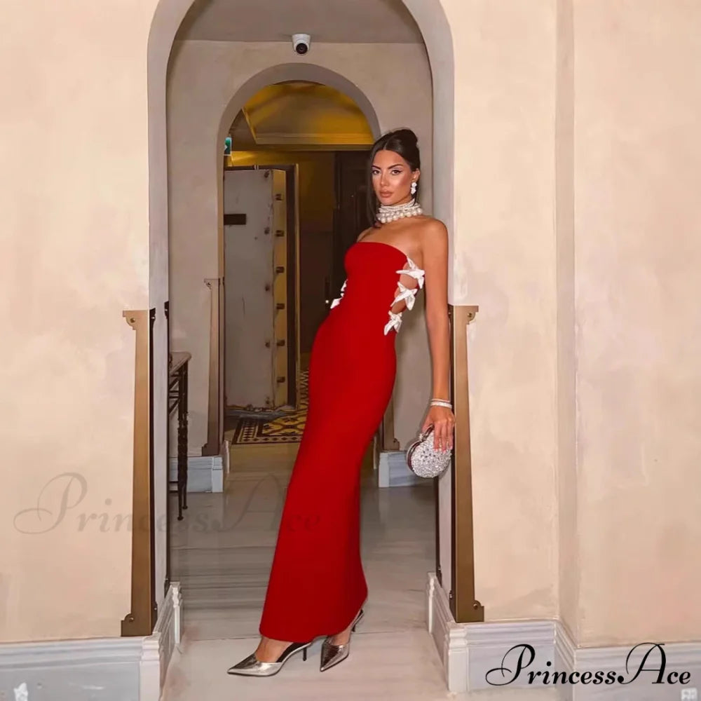 Tall Separation Sparkling Extended Gown Formal Gown red / XS promdress-250223