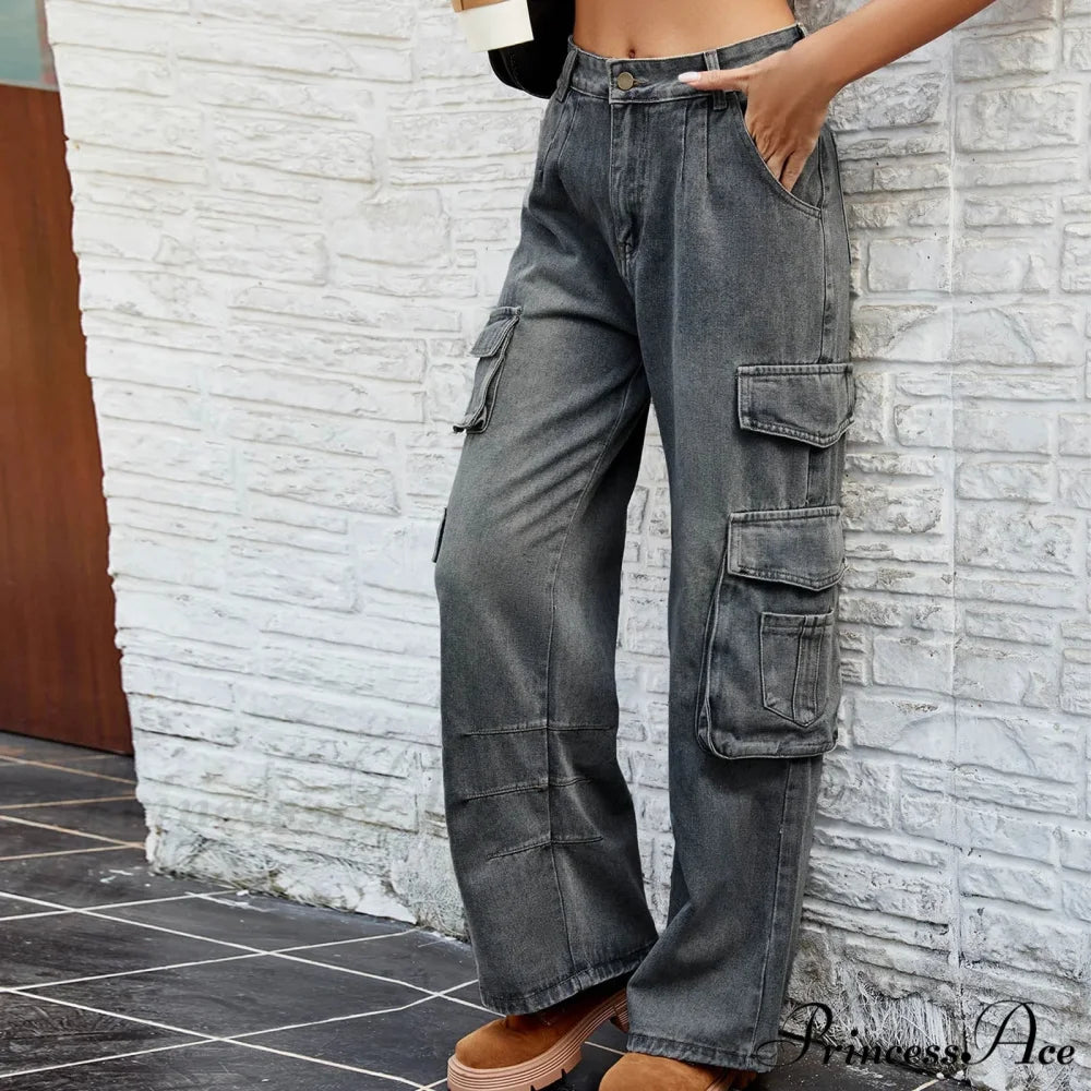 Tall Waist Cowpoke Trousers Pants Dark Blue / S pants-241228