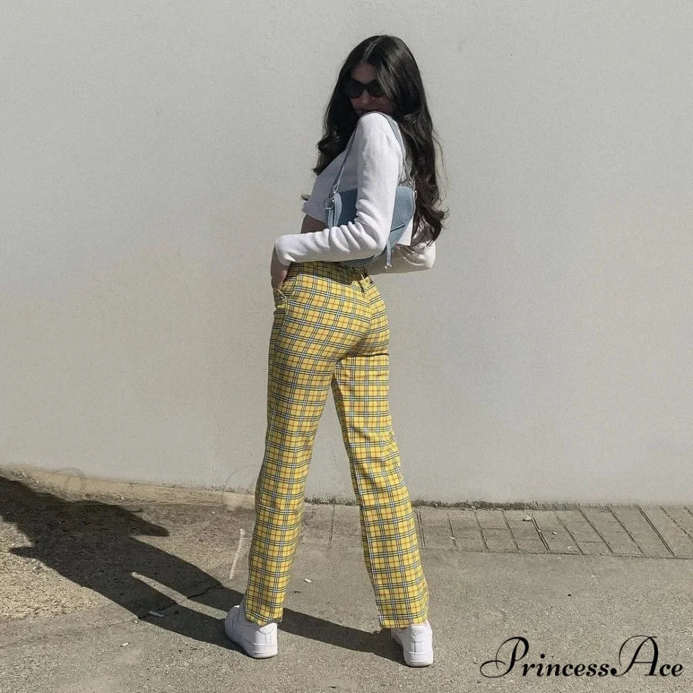 Tall-Waisted Slimming Informal Plaid Fashion Pant pant-250223