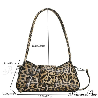 Tan Leopard Faux Leather Crossbody Shoulder Bag Khaki shoulder-250126