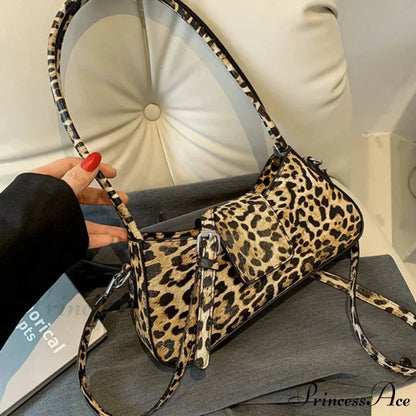 Tan Leopard Faux Leather Crossbody Shoulder Bag Khaki shoulder-250126