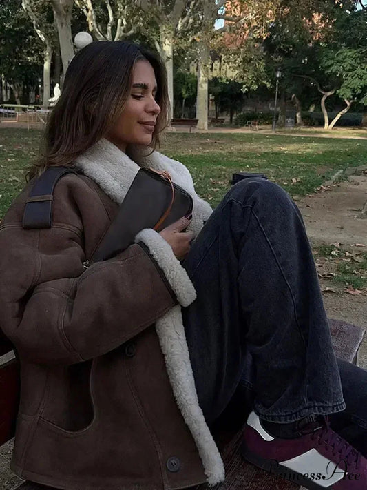 Tan Solitary Buttoned Leather Overcoat coats-241228