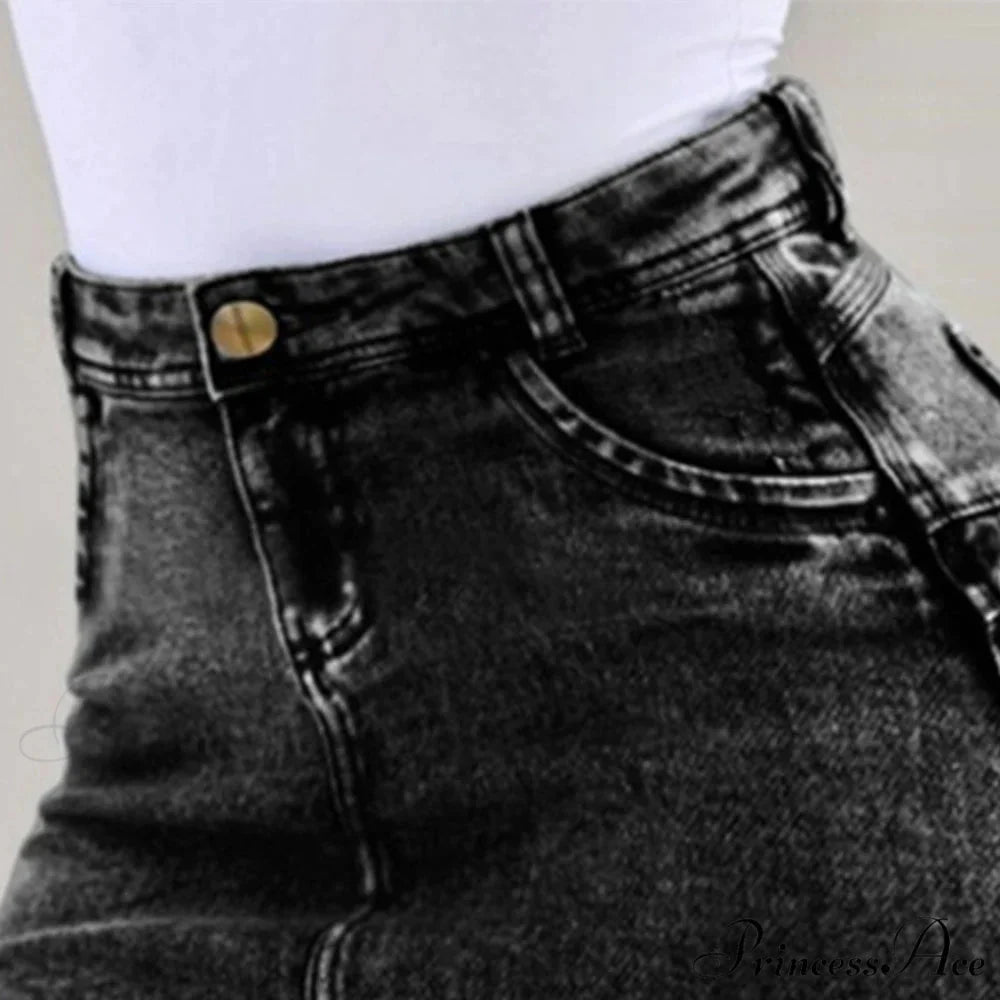 Tattered Edge Festive Denim Skirt skirts-250223