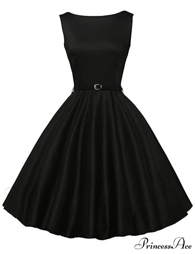 Tea Vintage Gown - Black Sleeveless S / RED