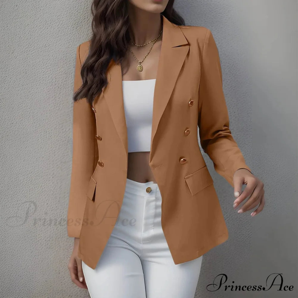 Temperament Lapel Long Sleeve Slim Overcoat Women’S Bomber Korean Winter Outer Warm Chic Stylish Elegant Fashionable