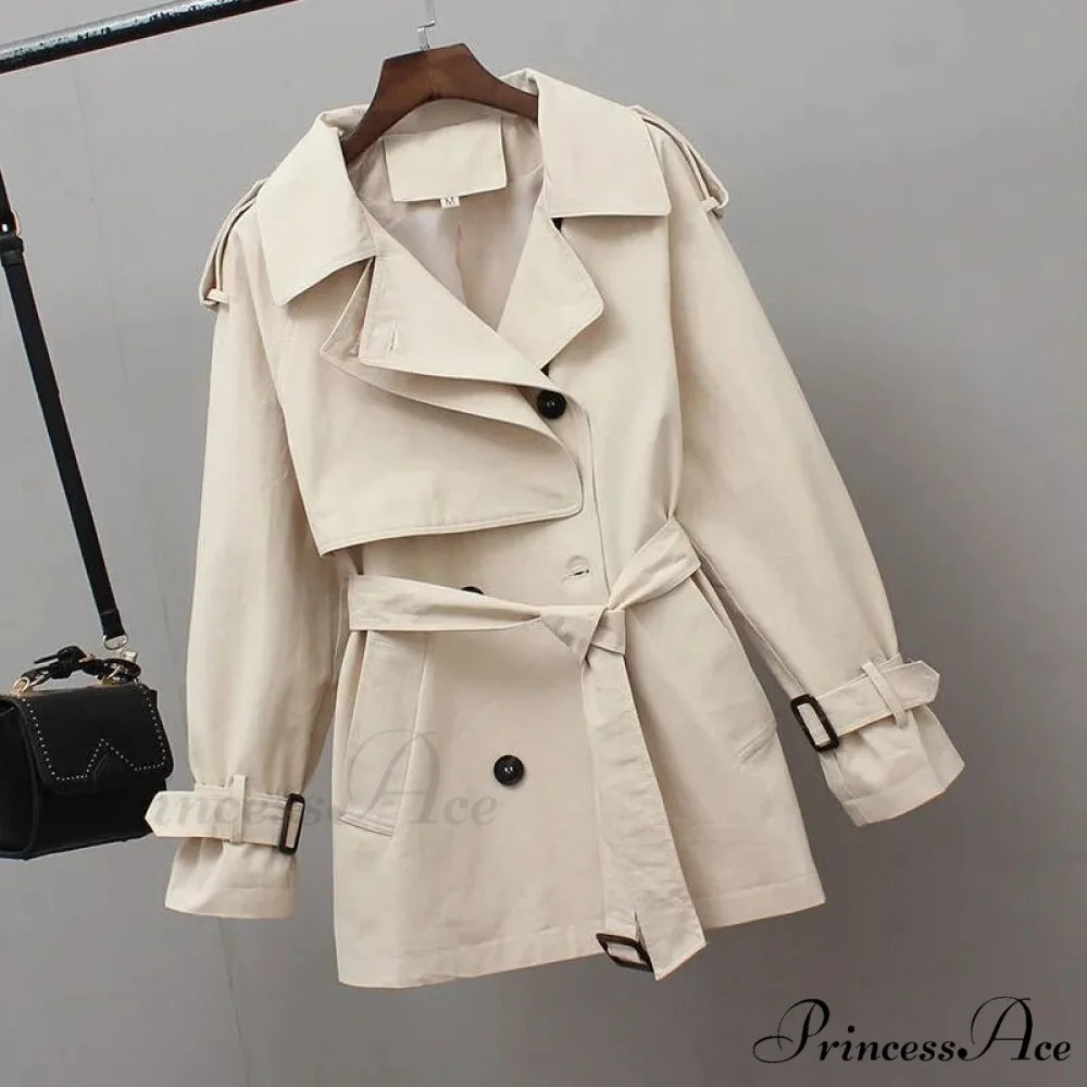 Temperament Windbreaker Trench Coat Beige / M