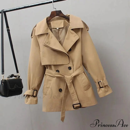 Temperament Windbreaker Trench Coat Khaki / M