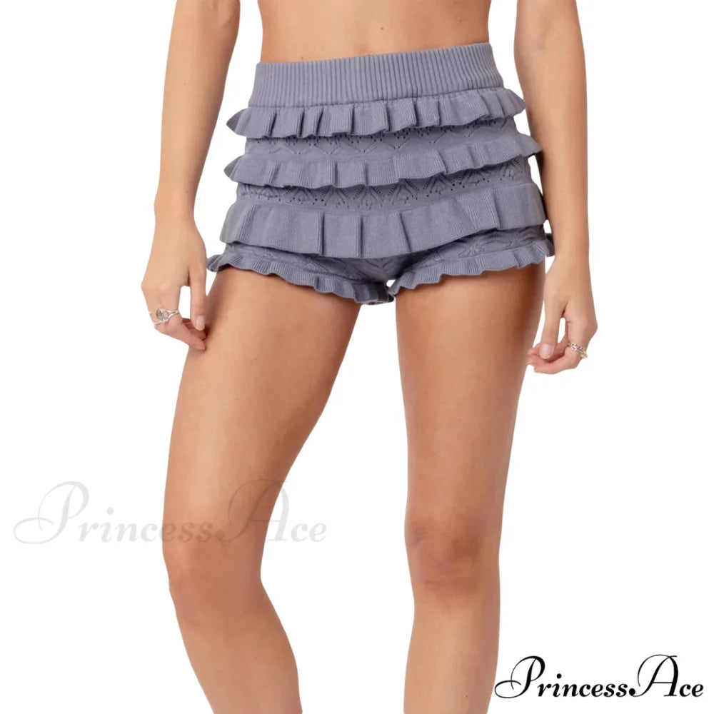 Tender Knitted Tiered Informal Brief GRAY / S short-250223