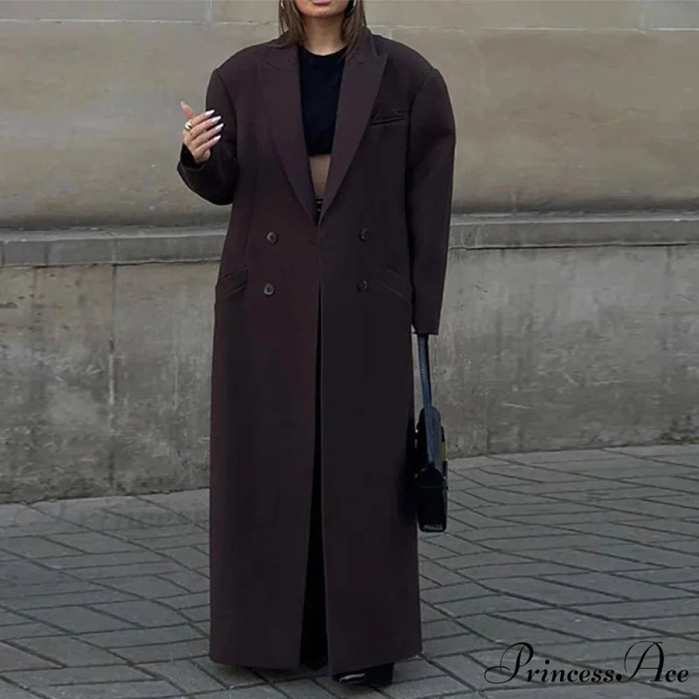 Textured Woolen Dual-Buttoned Overcoat grey / S overcoats-241228