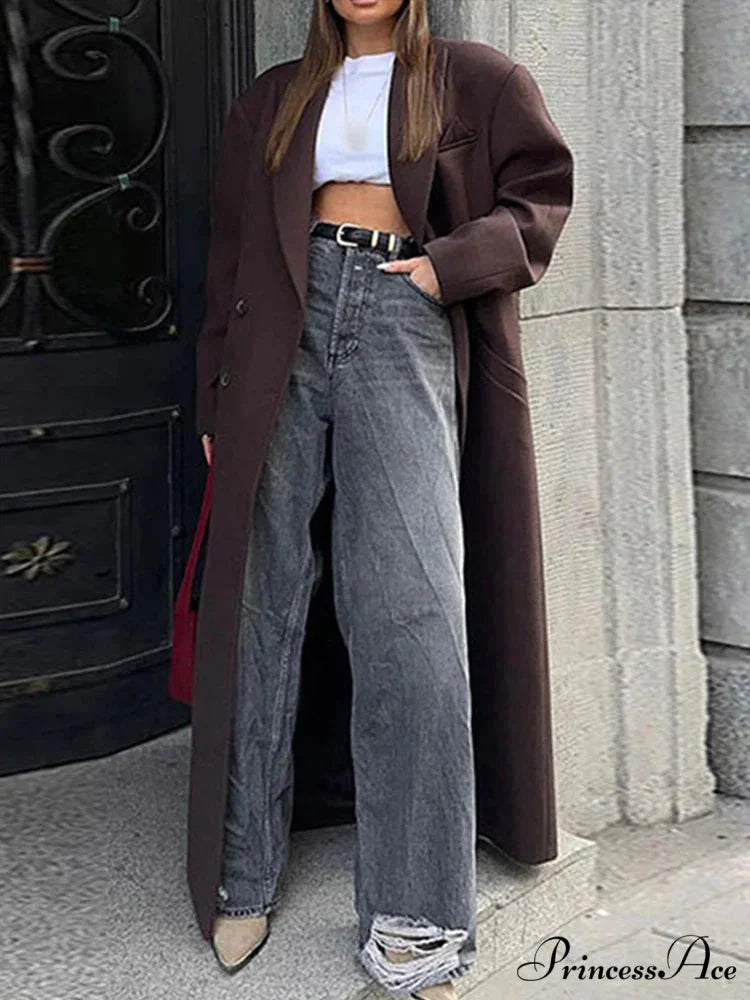 Textured Woolen Dual-Buttoned Overcoat overcoats-241228