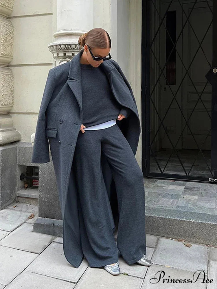 Textured Woolen Dual-Buttoned Overcoat overcoats-241228