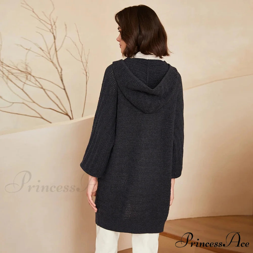 Thick Pure Wool Cozy Button Hooded Comfortable Stylish Warm Sweater