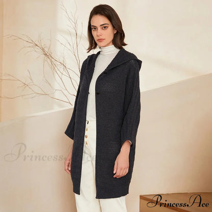 Thick Pure Wool Cozy Button Hooded Comfortable Stylish Warm Sweater