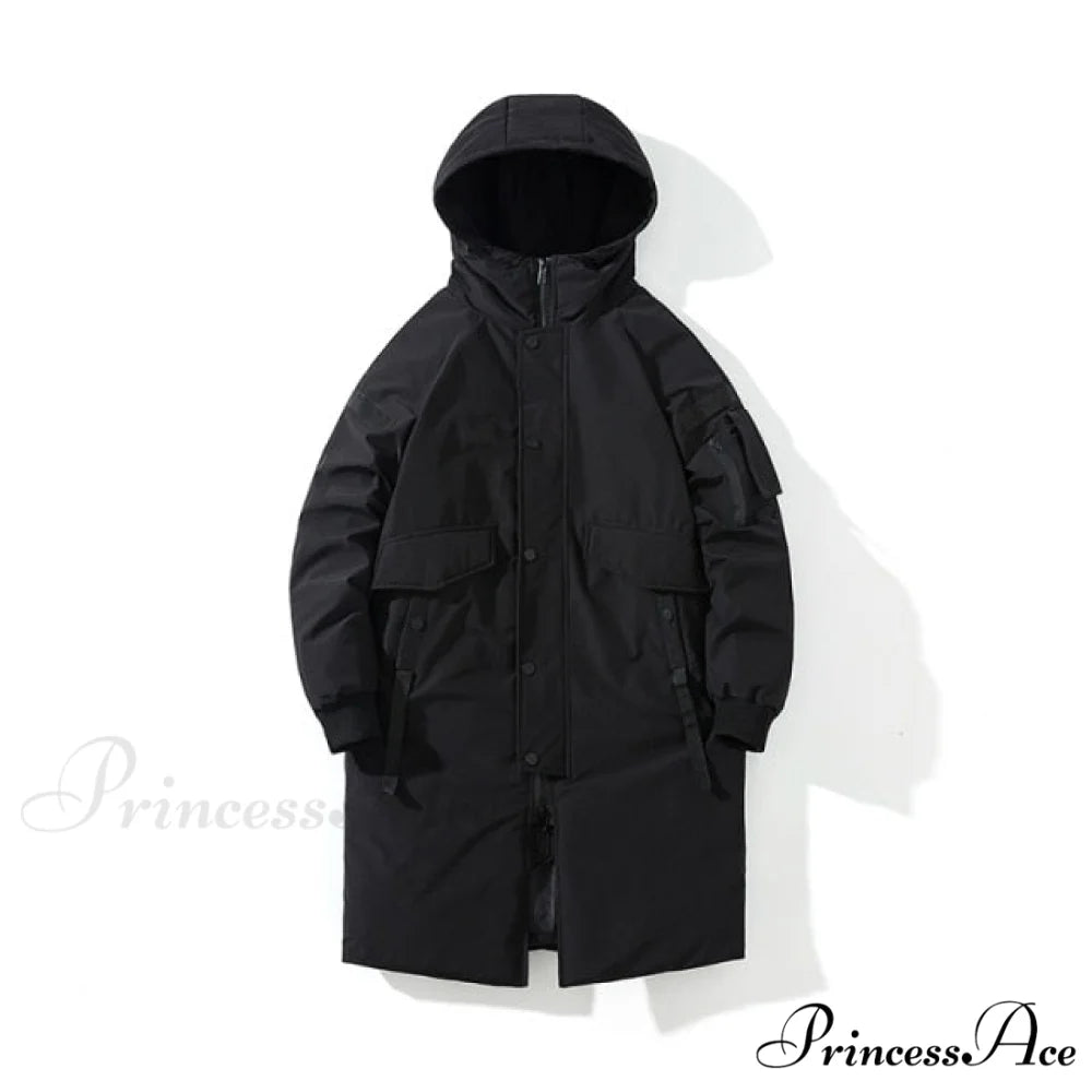 Thick Solid Ladies Long Warm Coats Black / M