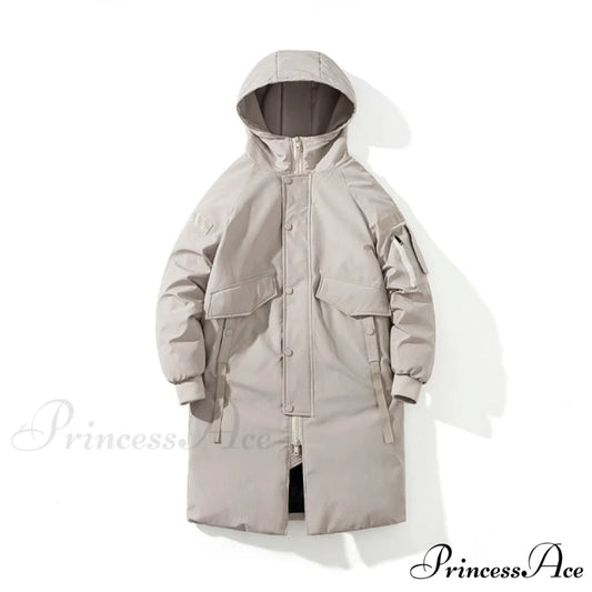 Thick Solid Ladies Long Warm Coats Khaki / M