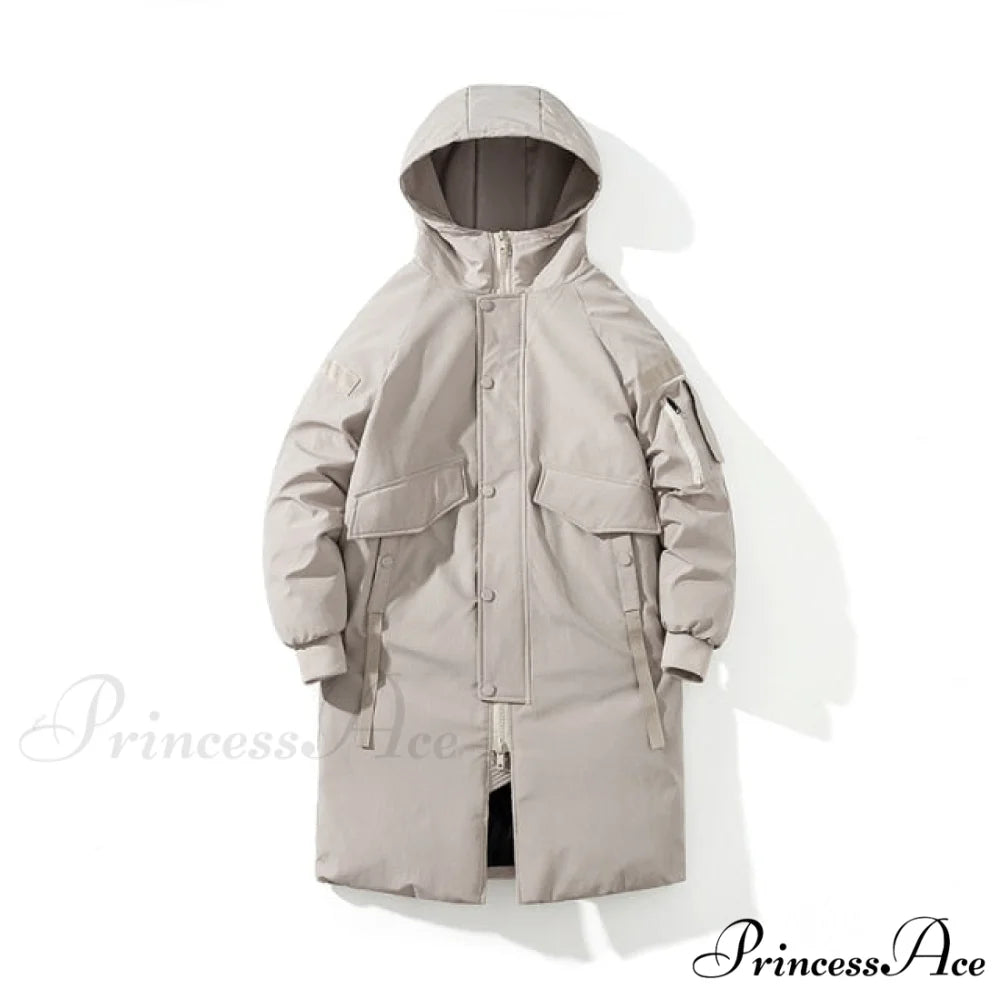 Thick Solid Ladies Long Warm Coats Khaki / M