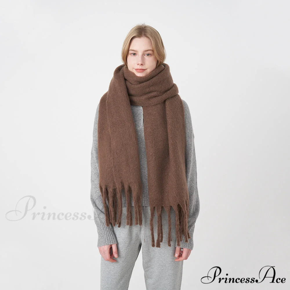 Thick Warm Soft Chunky Cozy Elegant Stylish Classic Long Scarf Purple Awn