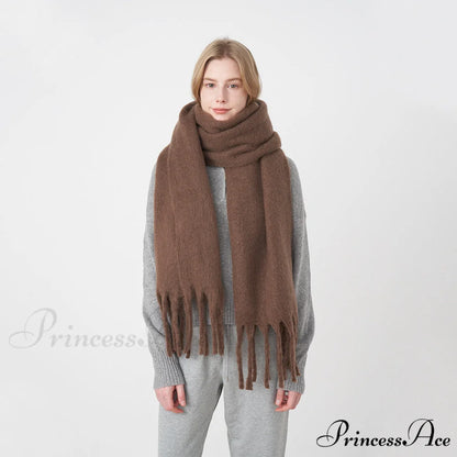 Thick Warm Soft Chunky Cozy Elegant Stylish Classic Long Scarf Purple Awn