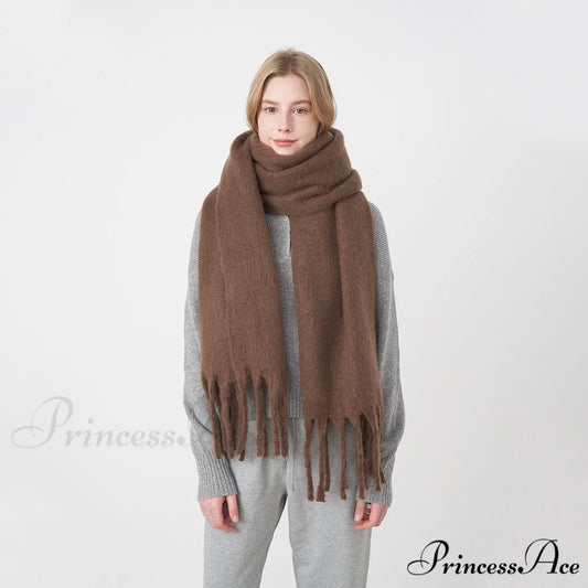 Thick Warm Soft Chunky Cozy Elegant Stylish Classic Long Scarf Purple Awn