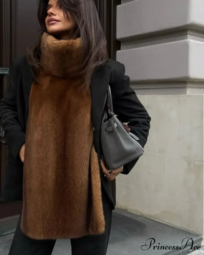 Thicken Cozy Sleeveless Vest Coat Brown / S coats-241228