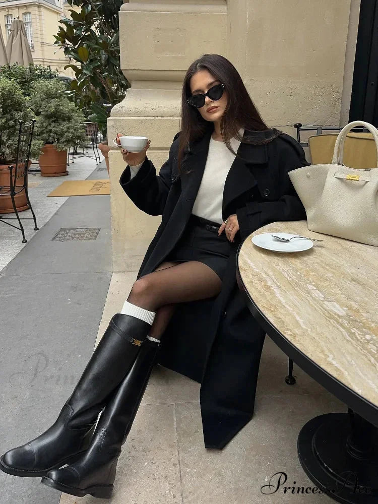 Thicken Dual Button Lapel Coat coats-241228