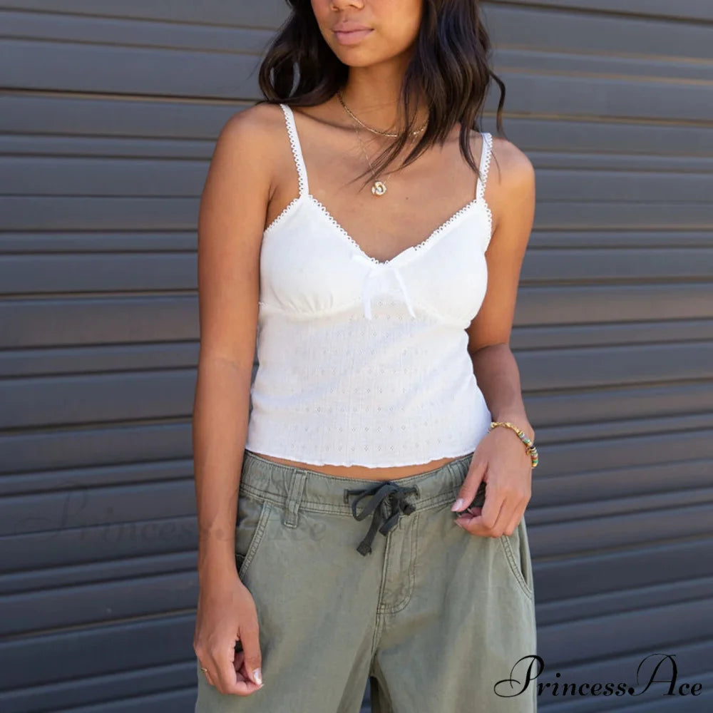 Thin Lace V-Neck Crop Top croptop-250223